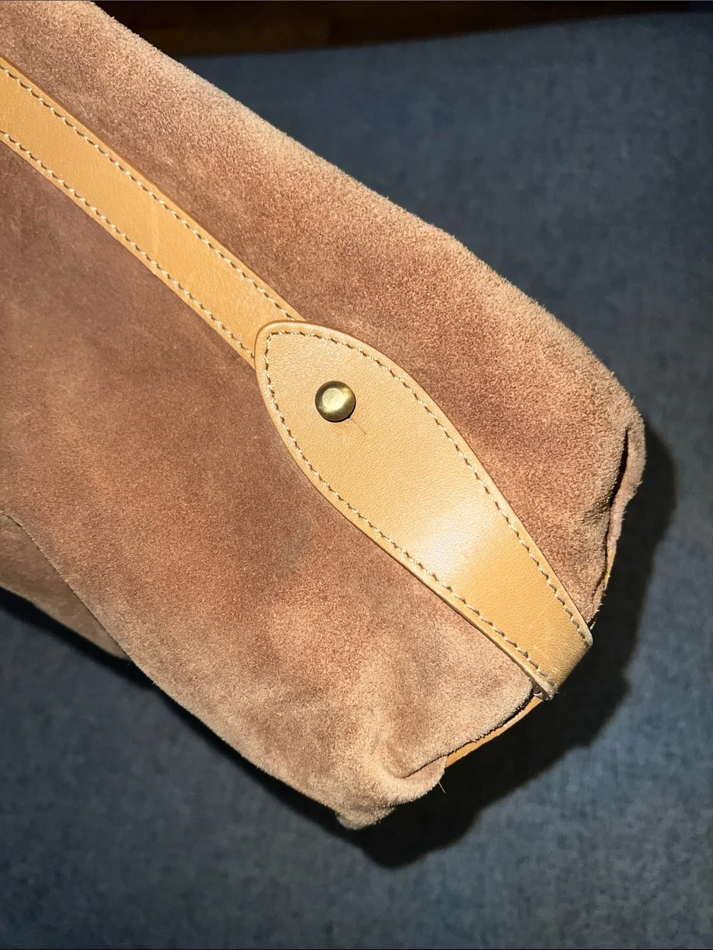 Donald J. Pliner Suede Croc-Embossed Hobo Bag in Brown EUC